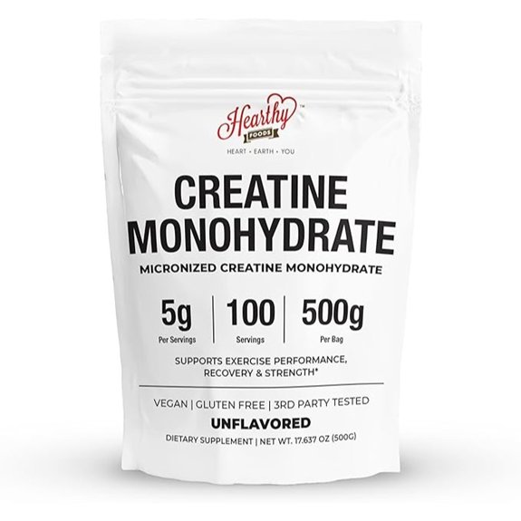 HEARTHY FOODS Creatine Monohydrate Micronized Powder 500G
